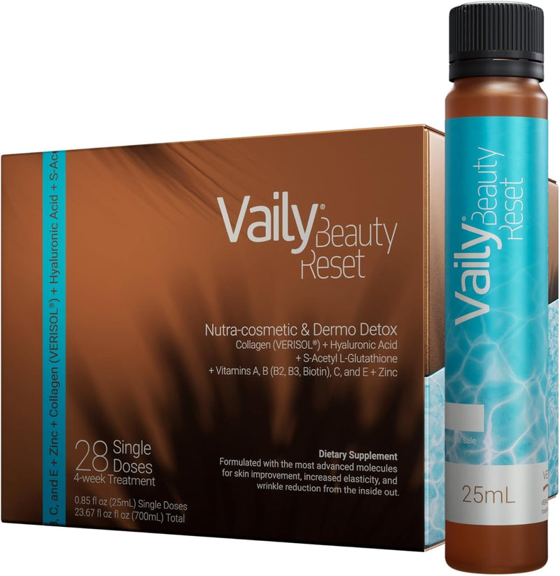 Beauty Reset for Dermo-Detox - Liquid Collagen Supplement Drink for Women & Men with Hyaluronic Acid, L-Glutathione, Biotin, Vitamins and Zinc for Skin to Combat Cellulite & Wrinkles - 23.67 Fl oz Infinity Warehouse