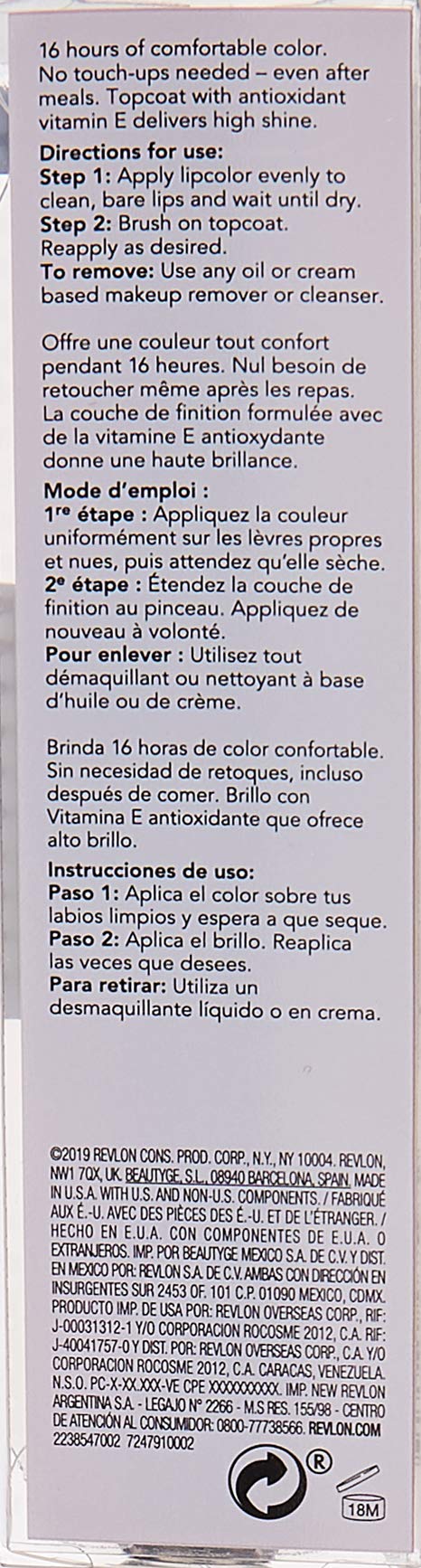 Revlon ColorStay Overtime Lipcolor, Dual Ended Longwearing Liquid Lipstick with Clear Lip Gloss, with Vitamin E in Nude, Unstobbale Nude (540), 0.07 oz REVLON