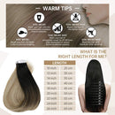 Fshine Tape in Hair Extensions Human Hair 22 Inch Tape in Balayage Hair Extensions Off Black 1B Fading to 8 And 22 Blonde Extensions 20 Pcs Invisible Tape in Hair Extensions 50 Gram Fshine Store