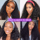 CYNOSURE Curly Headband Wig Human Hair Wigs for Black Women 9a Glueless None Lace Front Wigs Human Hair No Need Pre Plucked Natural Black Color Brazilian Hair Curly Wig(24, Headband Wig Curly) CYNOSURE