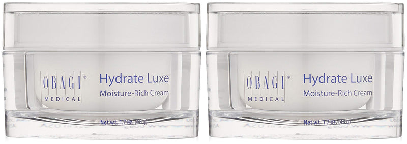 Obagi Hydrate Luxe Moisture-Rich Cream, 1.7 oz Pack of 1 - Hydrating Face Lotion with Shea Butter - Ultra-Rich Moisturization Night Face Cream for Dry Skin, Sensitive Skin, Aging Skin, Pack of 2 Obagi Medical