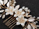 SWEETV Wedding Hair Comb Clip Bridal Crystal Wedding Hair Accessories for Brides and Bridesmaid, Gold SWEETV