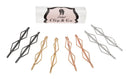 L. Erickson Metal Hourglass Bobby Pin Clip & Go 8-Pack - Gunmetal/Silver/Gold/Rose Gold L. Erickson