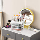 ELUCHANG Cosmetic Makeup Organizer Plastic Storage Box with Drawer Lipsticks Holder Desktop Sundry Storage Case (3 Drawers,Transparent) ELUCHANG