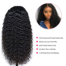 AYIYI Human Hair Wigs Lace Front Wigs Human Hair Pre Plucked 4x4 Lace Front Wigs For Black Women Curly Water Wave Lace Front Wigs 150% Density 18Inch AYIYI