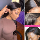 Straight Lace Front Wigs Human Hair Brazilian Virgin T Part Straight Human Hair Wigs for Black Women Pre Plucked with Baby Hair Natural Black 150% Density(16inch,13x4x1 T Part Wig) beafay