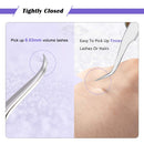 LANKIZ Eyelash Extension Tweezers Set 5 PCS for Volume Lash Extensions Stainless Steel Straight and Curved Tips Eyelash Tweezers for Extensions Isolation Fanning Applicator -Silver LK LANKIZ