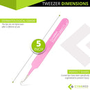 Blackhead Tweezer - Professional Curved Steel Tip Surgical Comedone & Splinter Extractor By Rapid Vitality. Ideal Blemish & Acne Remover Tool Means Flawless Facial Skin (Pink) CYNAMED Store