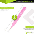Blackhead Tweezer - Professional Curved Steel Tip Surgical Comedone & Splinter Extractor By Rapid Vitality. Ideal Blemish & Acne Remover Tool Means Flawless Facial Skin (Pink) CYNAMED