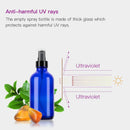 Blue Glass Spray Bottles 4oz ULG Fine Mist Sprayers Empty Spray Atomizer for Essential Oils Aromatherapy Cosmetic Sprays Including Waterproof DIY Labels 16 Piece Spray Replacement 2 Piece ULG