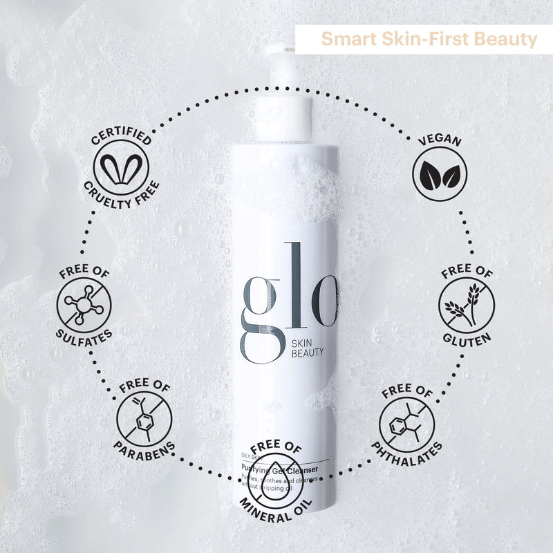 Glo Skin Beauty Purifying Gel Cleanser - Salicylic Acid + Niacinamide Face Wash Balances Skin, Targets Clogged Pores, Excess Oil & Breakouts - Gently Exfoliates & Minimizes Appearance of Fine Lines Infinity Warehouse