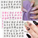 Gothic Letters/Dog/Butterfly Nails Water Stickers Decals Old English Design Nail Supplies Cartoon Animals Flower Lip Colorful Slider Decals Foils Tattoos Full Cover Wraps Manicure Tips 16 PCS ARTEM