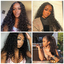 VSHOW Glueless 4x4 Closure Curly Lace Front Wigs Human Hair Water Wave 150% Density Deep Wave Wet and Wavy Virgin Human Hair Wigs Pre Plucked Hairline with Baby Hair for Black Women(24 Inches) V SHOW Store