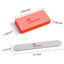 Nail Files and Buffers for Acrylic Nails - Maryton 2-Piece Professional Manicure Kit Sets, Zebra Nail File 100/180 Grit, Slim Buffer 80/100 Grit, 12-Set MARYTON