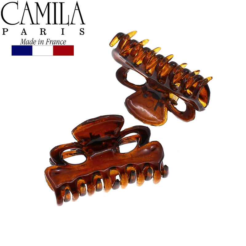 Camila Paris CP2628/2 French Hair Clips for Women, Set of 2 Small 1 inch Girls Hair Claw Clips Jaw Fashion Durable and Styling Hair Accessories for Women, Made in France with Cellulose Camila