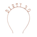 Shiny Smooth Metal Milestone Birthday Tiara Themed Headband (Dirty 30 Rose Gold) XS Accessories