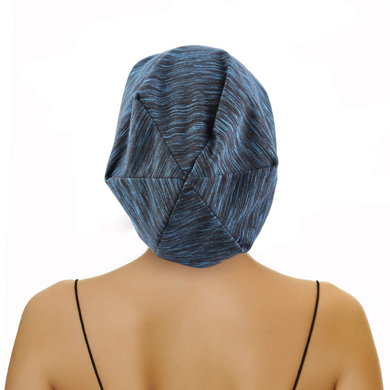 Sent Hair Silky Satin Lined Bonnet for Women Hair Cover Bonnet Sleep Cap Adjustable Slouchy Beanie Hat for Long Curly Hair,Braids,Dreadlocks(Blue) sent hair Store