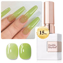 Double Rhythm 0.5 Oz Gel Nail Polish Neutral Natural Same Color Same Bottle Translucent Light Milky Pastel 15ML Manicure French Design Art DIY at Home (Pearl Green-B1146) Infinity Warehouse