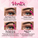 Eyebrow Brush Kit Thin Angled - Eye Brow Concealer Contour Brush to Shape and Conceal Eyes Duo Spoolie Brushes Firm Bristles Definer for Filling Pomade Gel | Defining Arches Winged Eyeliner Stencil Vertex