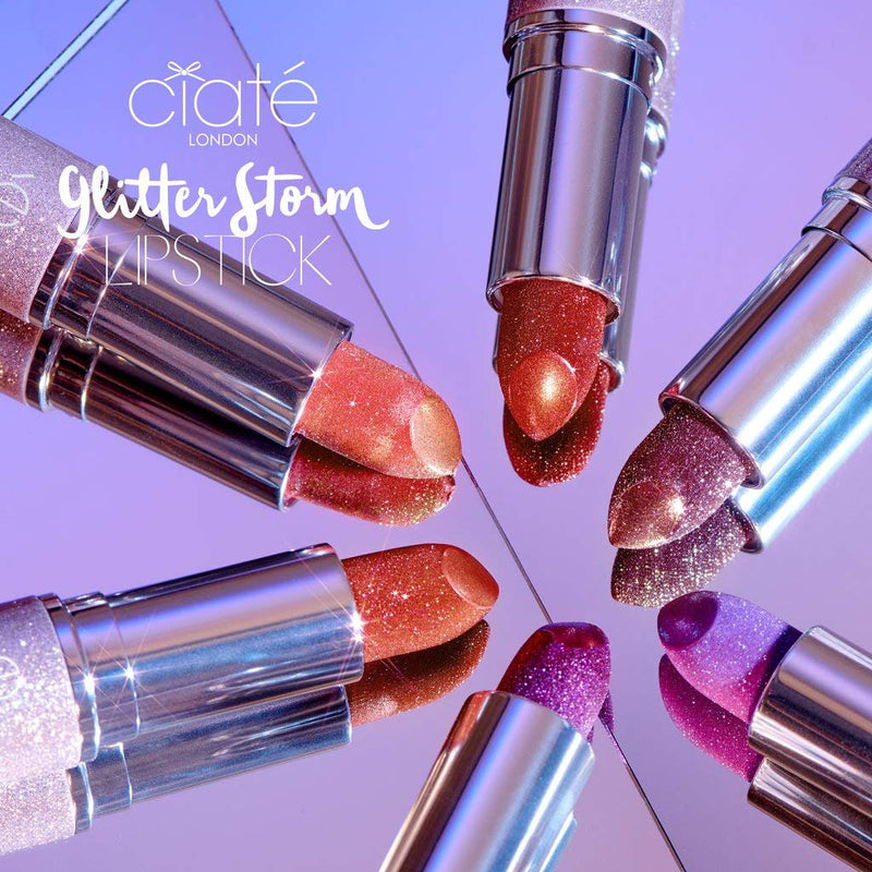 Ciate London Glitter Storm Lipstick! Shimmery Sparkly Magical Metallic Glitter Lipstick 3D Shade! Choose from Six Colors! Sexy High Fashion Colors! (Topaz) Ciate London