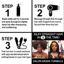 Straight Silk Spray with Moroccan Argan Oil | Hair Straightening Protector & Detangler | Alcohol-Free | Heat Protectant up to 450°F | Flat-Iron | Blow-Dry | Unscented | Hair Spray | MADE IN USA (6oz) JuniorLabs