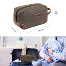 emissary Men's Toiletry Bag Leather and Canvas Travel Toiletry Bag Dopp Kit for Men Shaving Bag for Travel Accessories（Coffee) emissary