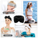 Spa Headband - 3 Pack Bow Hair Band Women Facial Makeup Head Band Soft Coral Fleece Head Wraps For Shower Washing Face(Multicolored C) LADES Store