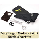 Hair Scissors 6 Inch with Extremely Sharp Blades, Professional Hair Cutting Scissors, Durable, Smooth Motion & Fine Cut, Barber Scissors with Sheath, Cleaning Leather, Key & Rings Fagaci Store