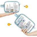 GAGAKU Clear Toiletry Bag Transparent Makeup Bags Set Waterproof Wash Bag 2pcs - Light Blue GAGAKU