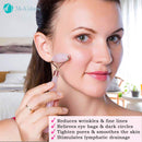 MoValues Rose Quartz Roller - Jade Roller For Face - Real Natural Rose Quartz - Face Roller, Face Massager for Face - Authentic and Durable MoValues