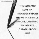 STUDIOMAKEUP Line Styler Pen – Smudge Proof & Waterproof Blackest Black Liquid Eyeliner Pen w/ Flexible Felt Tip - Long Lasting Sharp Line Eyeliner Pen Safe For Sensitive Eyes – Blackest Eyeliner Waterproof Studiomakeup