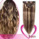 8 Inch Clip in Hair Extensions 100% Human Hair 45g Thin 8 Pcs Clip on Remy Human Hairpieces Highlight Standard Weft Soft Straight Hair for Women Beauty Day Bayalage
