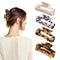 MagicSky 4PCS Hair Claw Clips, Acrylic Hair Banana Barrettes, Celluloid French Butterfly Jaw Clips,Tortoise Shell Grip Pin Teeth Clamp -Leopard print Stylish Hair Accessories for Women Girls,Long Size Magicsky