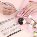 Beetles 15ml Nail Art Rhinestone Glue Gel Clear No Wipe Adhesive Resin Gems Diamonds Jewelry Gel Nail Polish Decoration With 2 Dual-Purpose Brush Pen beetles Gel Polish