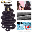 QTHAIR 12A Brazilian Body Wave Bundles Virgin Human Hair Hair Weave (16",100g,Natural Black)100% Unprocessed Brazilian Body Wave Virgin Hair Extensions for Black Women QTHAIR
