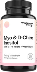 Myo-Inositol & D-Chiro Inositol Capsules with MTHF, Folate, Vitamin D | Support for Ovarian Function, Hormone Balance, & Homocysteine Levels | Fertility Supplements for Women | 360 Count 40:1 Ratio Infinity Warehouse