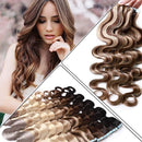Wavy Rooted Tape in Hair Extensions 100g 40pcs 100% Human Hair Body Wave 16 inch Highlighted Medium Brown & Ash Blonde Long Soft Remy Hair Skin Weft Seamless Invisible Double Side Tape