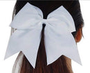 Kenz Laurenz Glitter Cheer Bows - Cheerleading Softball Gifts for Girls and Women Team Bow with Ponytail Holder Complete Your Cheerleader Outfit Uniform Strong Hair Ties Bands Elastics (1) (Black) Kenz Laurenz
