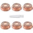 Facial Hair Remover Replacement Heads Generation 2, Perfect for Finishing Touch Flawless Hair Remover As Seen On TV, 18K Gold-Plated Rose Gold, 6 Count ceooe