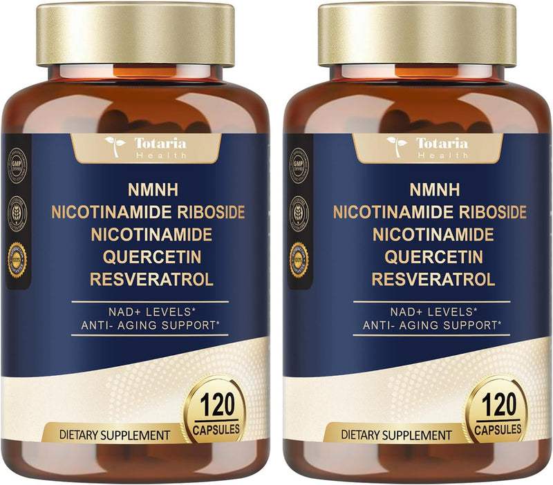NMNH (Dihydronicotinamide Mononucleotide), NMN Alternative Supplement w/Niacinamide (Vitamin B3), Quercetin, Trans-Resveratrol, Support NAD+, Skin Cell Health*, Anti-Aging & Energy, 120 Caps Infinity Warehouse