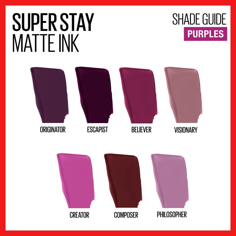 Maybelline New York SuperStay Matte Ink Liquid Lipstick, Believer, 0.17 Ounce Maybelline New York