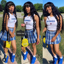 9A Brazilian Loose Deep Wave Human Hair Wigs with Bangs for Black Women 150% Density Full Machine Made Loose Deep Wave None Lace Front Wigs Human Hair Natural Black Wigs with Bangs YISEA Store