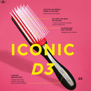 Denman Hair Brush for Curly Hair D3 (Black) 7 Row Classic Styling Brush for Detangling, Separating, Shaping and Defining Curls Denman