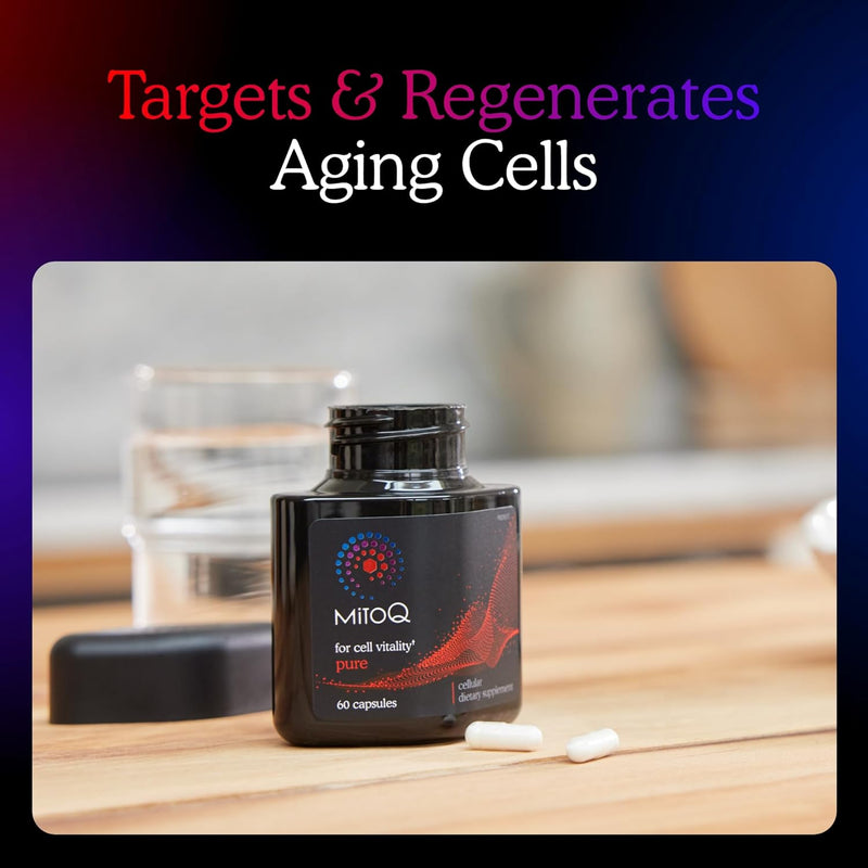 MitoQ Pure Advanced Mitochondria Supplement Superior Bioavailability to CoQ10 | Reduces Free Radical Damage for Healthy Aging, Metabolism, Heart Health, Energy, Strength & Mobility Infinity Warehouse