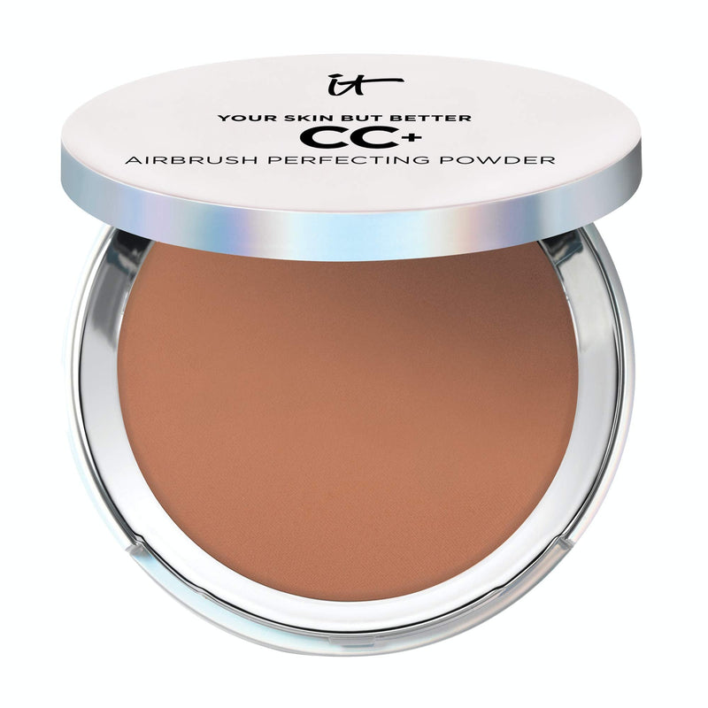 IT Cosmetics Your Skin But Better CC+ Airbrush Perfecting Powder - Deep (N) - Camouflage Pores, Dark Spots & Imperfections - With Peptides, Silk, Niacin & Hydrolyzed Collagen - 0.33 oz It Cosmetics