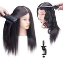 SOPHIRE 100% Real Hair Mannequin Head with Stand, Hairdressers' Practice Training Head and Cosmotology Doll Head for Hairstyling and Braid - Natural Black SOPHIRE