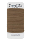 Light Ash Brown Skinny Seamless 6mm Medium Hold Soft Nylon Fabric Rolled Ponytail Holders - 18 Hair Ties Heliums Store