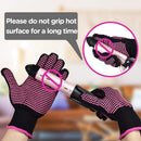 Heat Resistant Gloves with Silicone Bumps,Sopito 2Pcs Professional Heat Proof Glove Mitts for Hair Styling Curling Iron Flat Iron and Curling Wand Hot-Air Brushes,Universal Fit Size Sopito