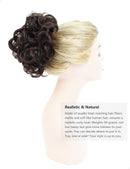 ROSEBUD Chignon Hairpiece Curly Bun Extensions Scrunchie Updo Hair Pieces Synthetic Combs in Messy Bun Hair Piece for Women Rose bud