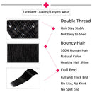 22 Inch Long Clip in Human Hair Extensions 70g Thin 8 Pcs 18 Clips Standard Weft Straight Clip on 100% Human Hairpieces for Women Beauty